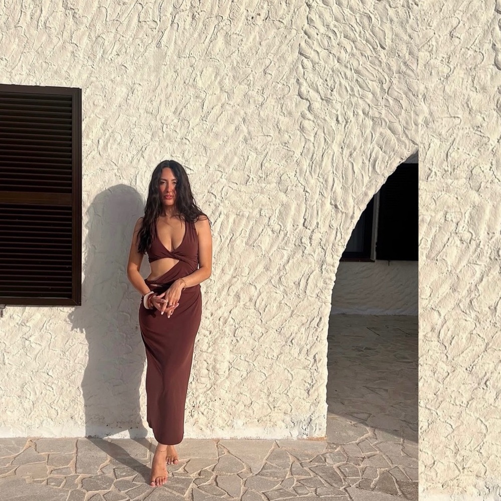 ZARA Twisted CUTOUT Bodycon DRESS NWOT Perfect for RESORT Size XS - Picture 3 of 12